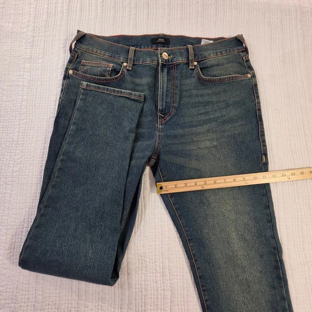 True Religion Rocco Relaxed Skinny Jeans Mens 36x32 Blue Dark Wash Stretch Demin